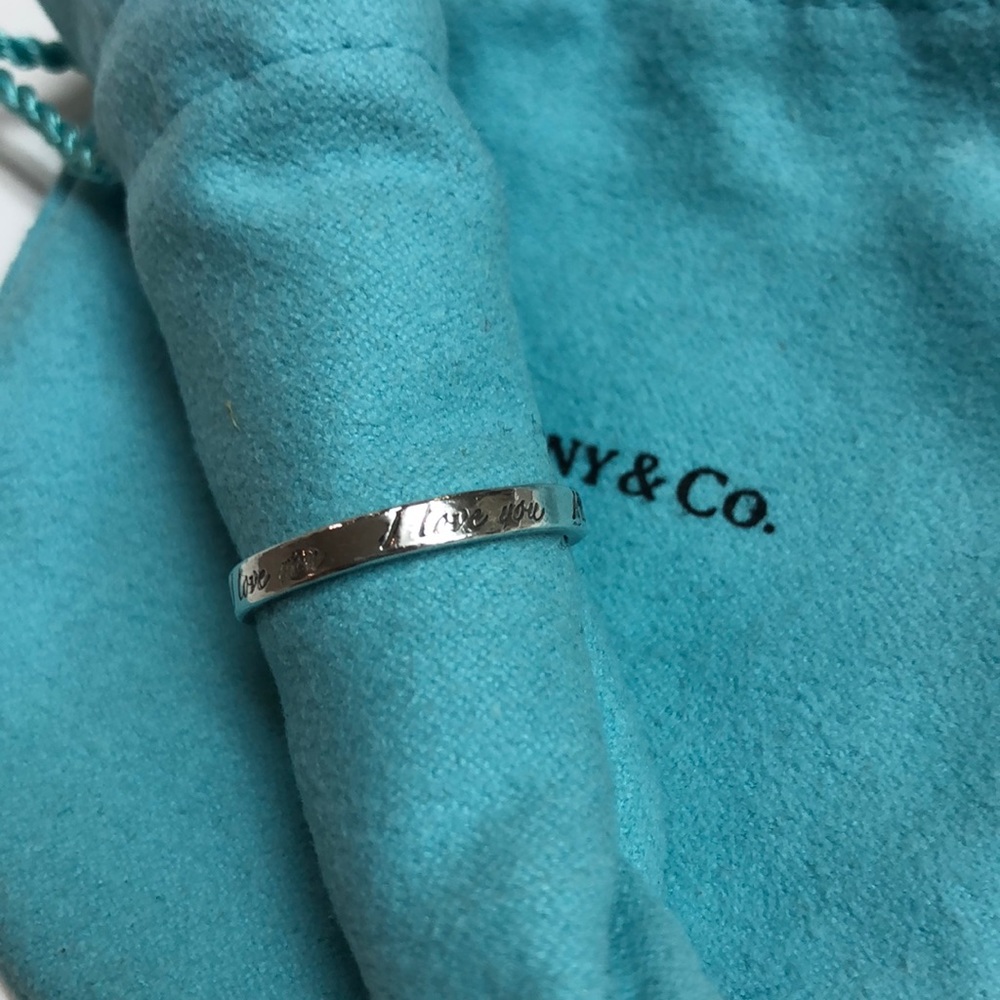 Tiffany “I Love You” Silver Band size 7.5